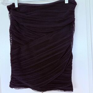 BCBGMaxAzria Black Ruched Wrap-Style Mini Skirt